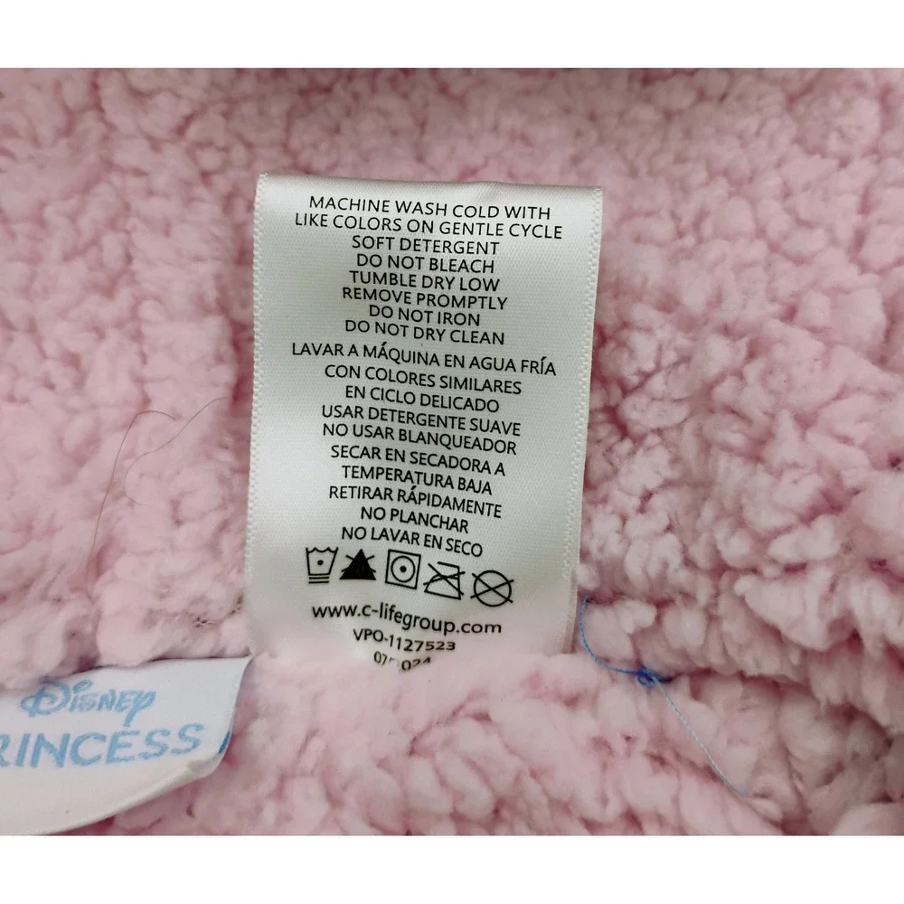 Disney Princess Jacket Coat Girls Toddler Hoodie Light Blue Gold Pink Sherpa  3T